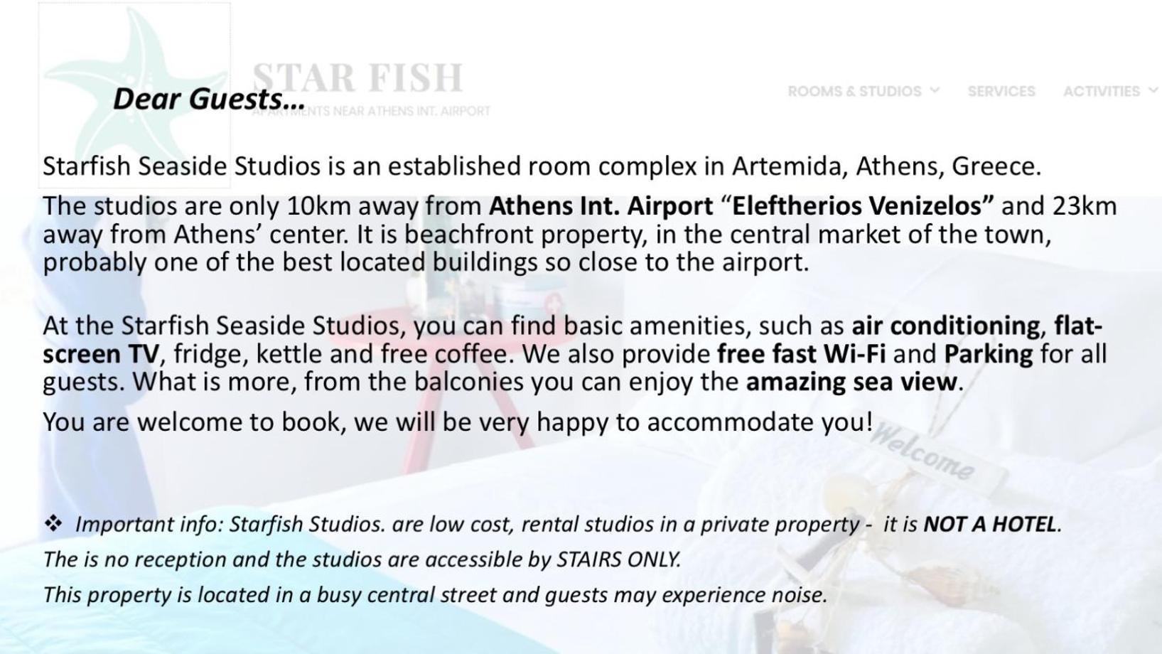 Starfish Seaside Studio Aparthotel Artemida  Buitenkant foto